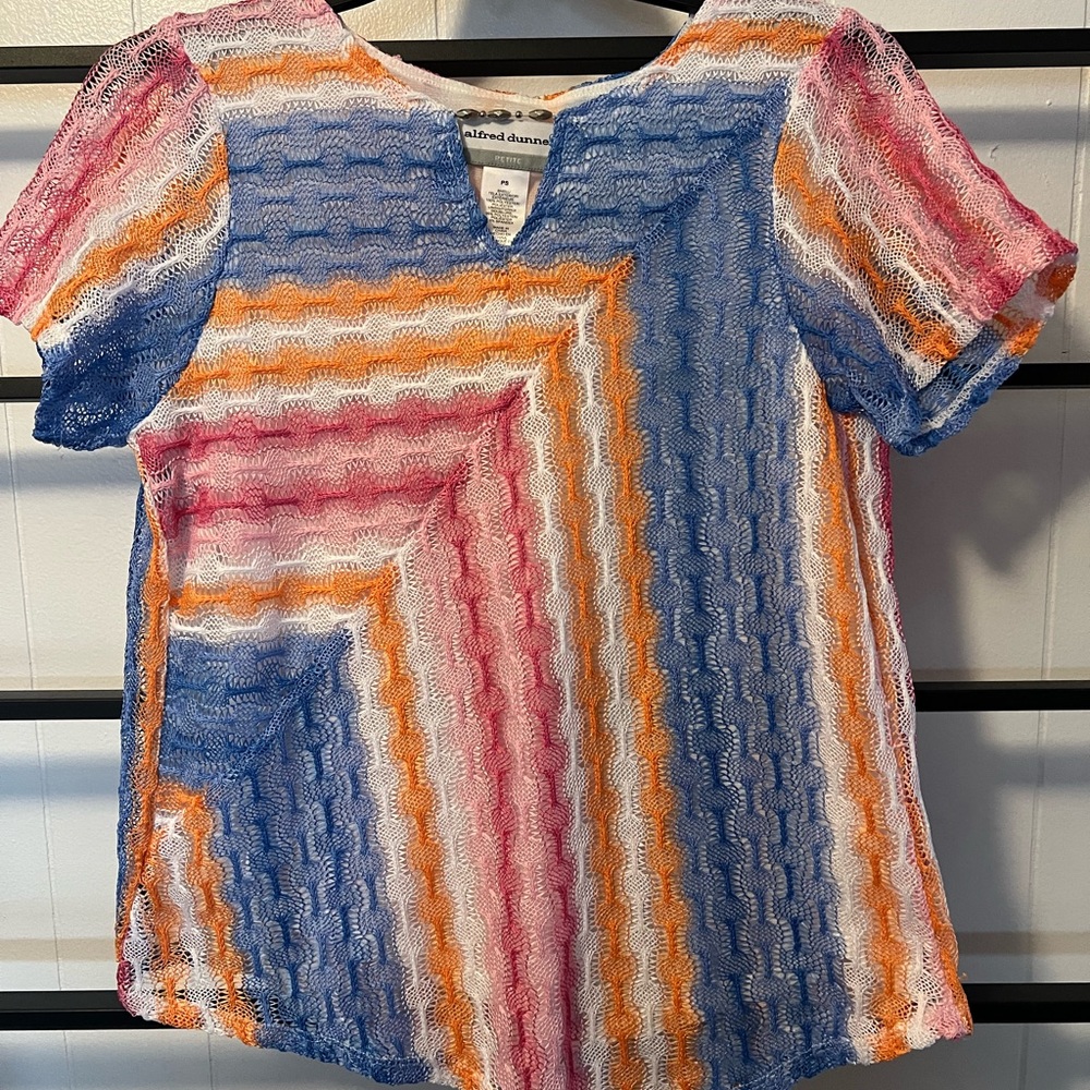 "COLORFUL" EUC Women's Size PS Alfred Dunner Short Sleeve Top, F3